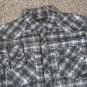 Patagonia Western Mens Hemp Blend Plaid Long Sleeve Snap Shirt Sz M